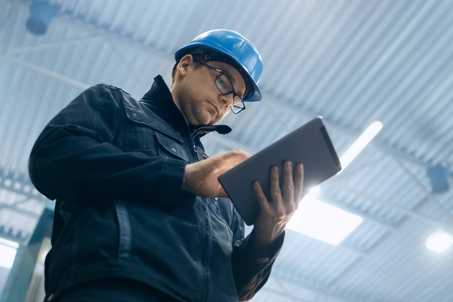 Civil Engineer looking at tablet