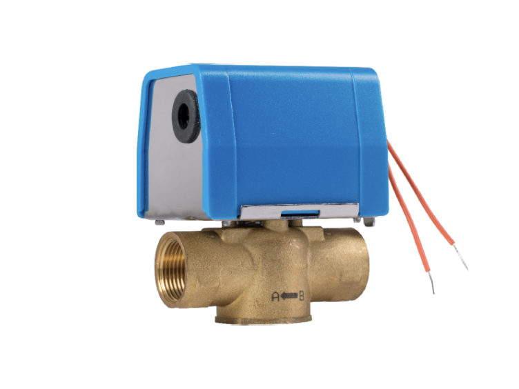 Display of a 1" Motorized Brass Ball Valve